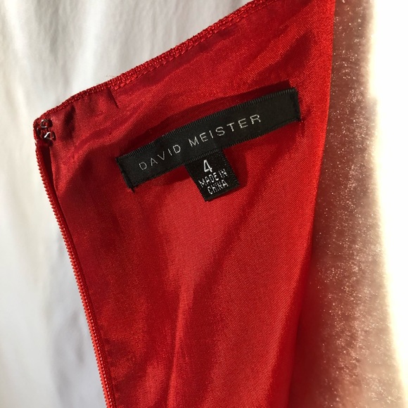 NWT David Meister Red Sleeveless Casual Dress - Picture 8 of 8